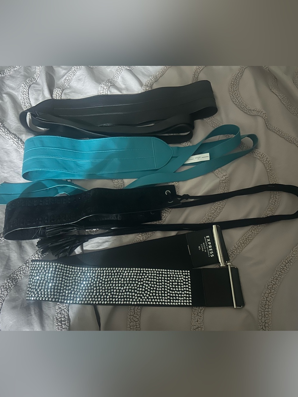 Express Black Crystal Stretch Wide Belt & Ny&Co Belts Small/Medium